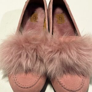 UGG Women's Soft Pink Fur Slippers
